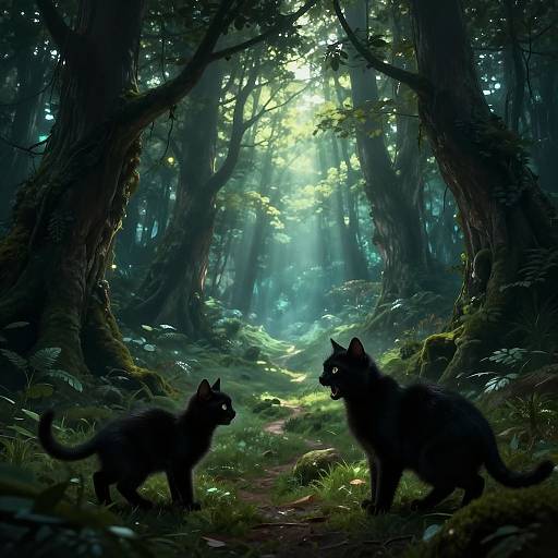 Mystical Feline Warrior in Dreamscape