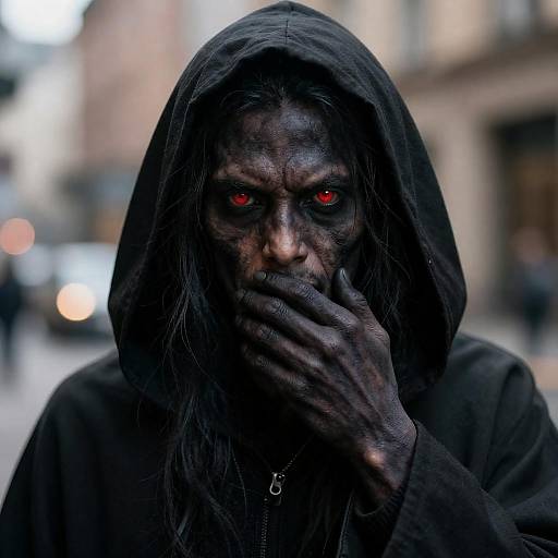 Mysterious Humanoid in Urban Shadows