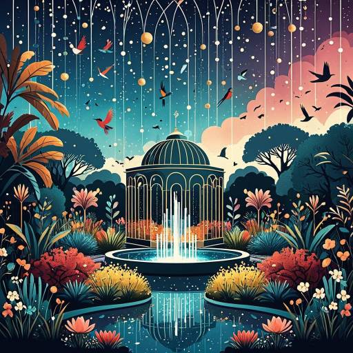 Enchanting Sky Garden Illustration Design Enchanting Sky Garden Illustration Design