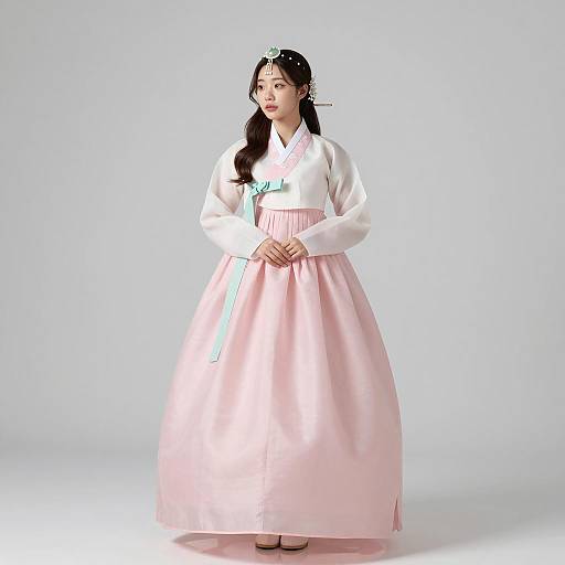 Serene Korean Woman in Elegant Hanbok