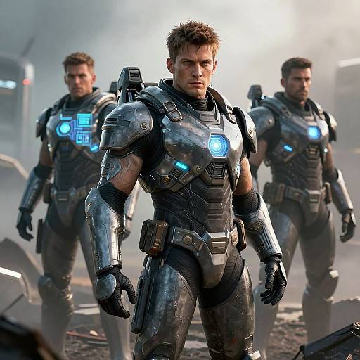 Futuristic 3D Soldiers in Sci-Fi Battle