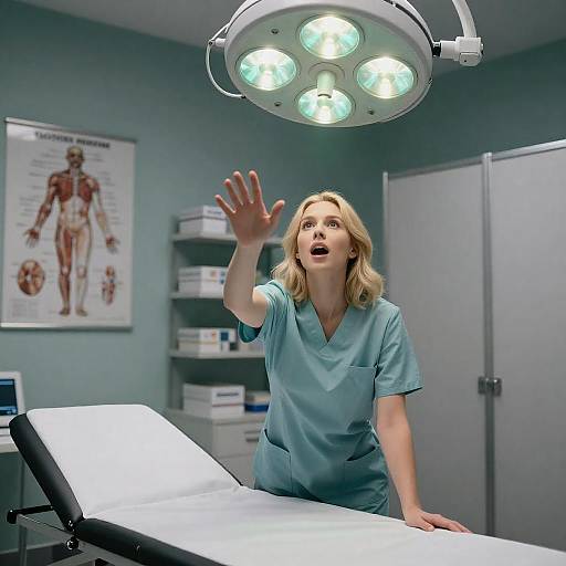 Blonde Woman in Medical Examination Room
