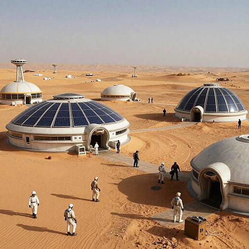 Futuristic Desert Colony at Dawn