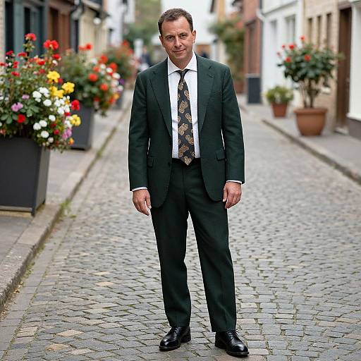 Confident Man in Vintage Urban Attire