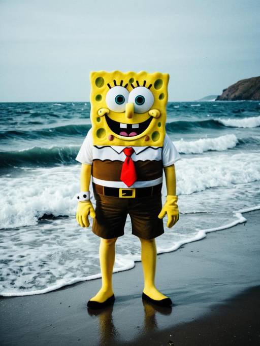 Cinematic Beach Spongebob Cosplay Scene