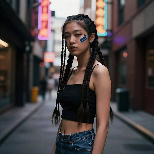 Neon Chinatown Cyberpunk Non-Binary Portrait