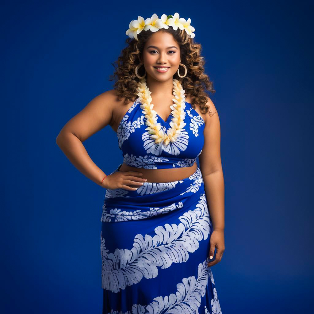 Graceful Hawaiian Woman in Floral Attire