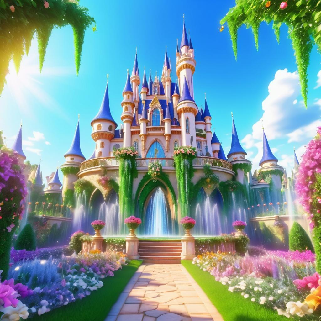 Whimsical Fairy Tale Castle Landscape