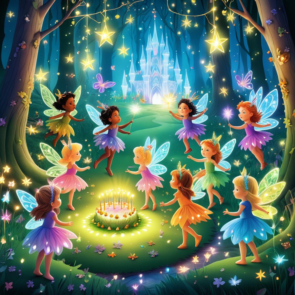 Enchanting Fairy Birthday Celebration Illustration