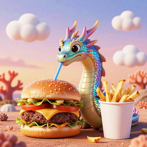 Solo Iridescent Single-Horn Sea Dragon Feast