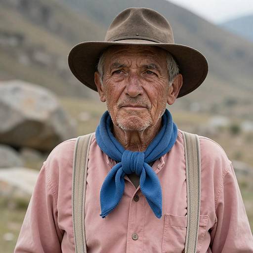 Contemplative Elderly Man in Nature