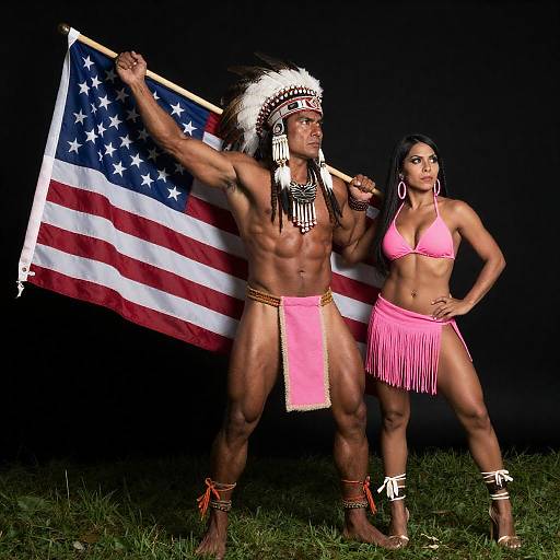Empowered Native American Duo in Action