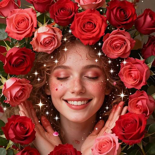 Surreal Praise with Blooming Roses