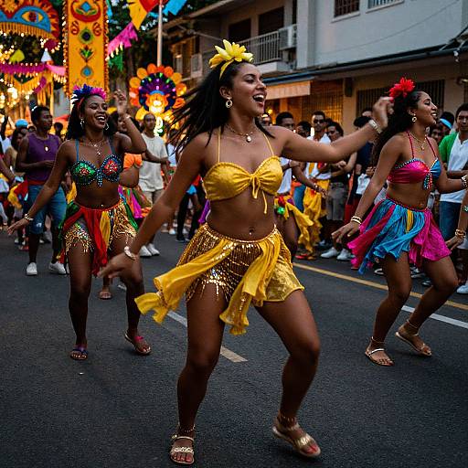 Energetic Women Dancing at Festival