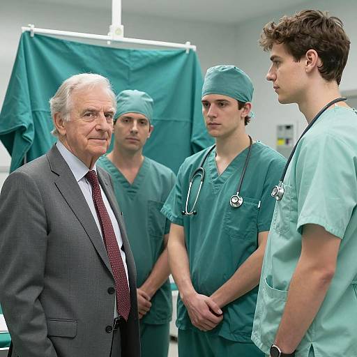Hospital Scene with Diverse Men in Scrubs