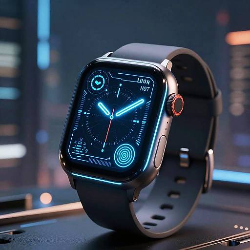 Futuristic Neon Cyberpunk Smartwatch
