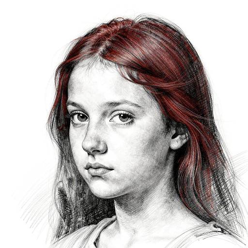 Leonardo-Inspired Pencil Sketch Girl