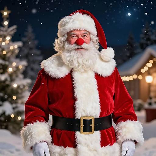 Classic Male Santa in Festive Winter