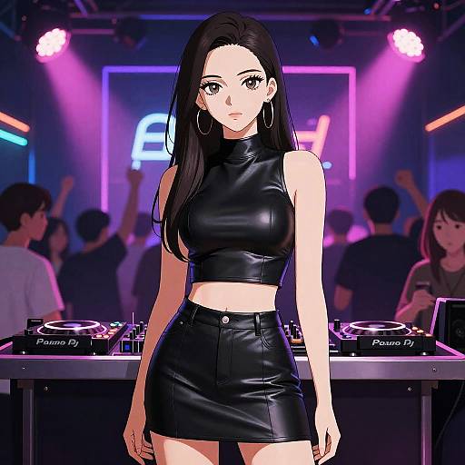 Woman DJ at Nightclub Entrance