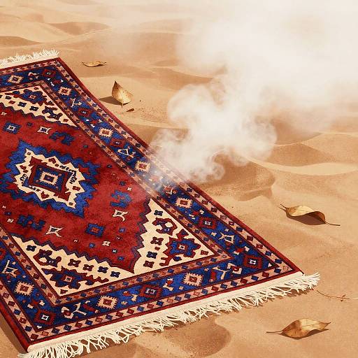 Intricate Persian Carpet Fragment Illustration