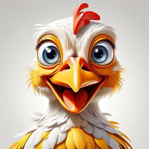Joyful Cartoon Polish Chicken Illustration