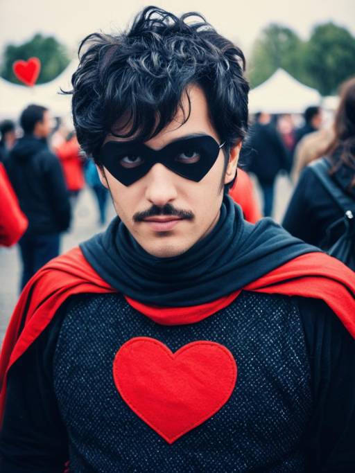 Man in Heart Symbol Superhero Costume