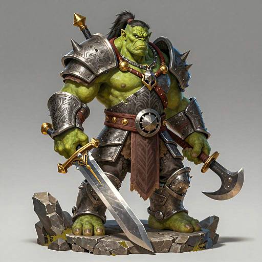 Imposing Orc Warrior in Heavy Armor