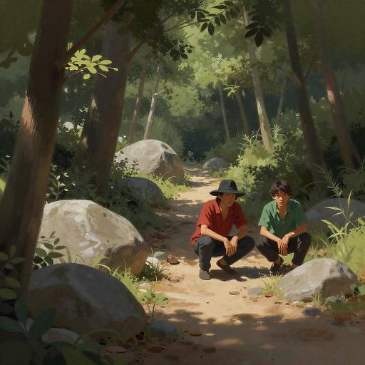 Exploring a Sunlit Forest Path