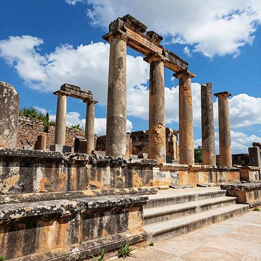 Vibrant Ancient Stone Ruins
