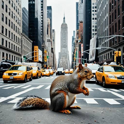 Squirrel in New York City Street