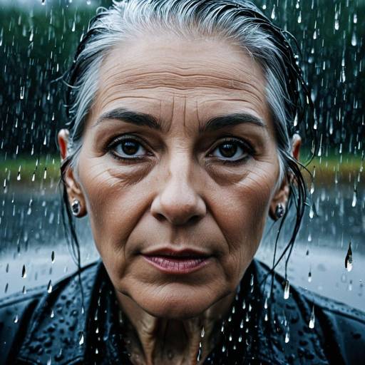 Androgynous Elder in Rain