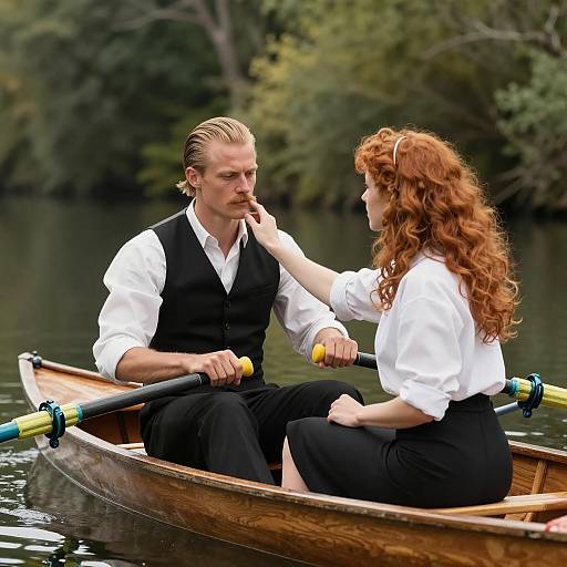 Romantic Rowing on a Calm River