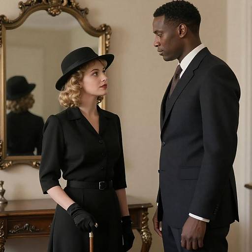 1940s Mirror Noir: Blonde Woman and Man