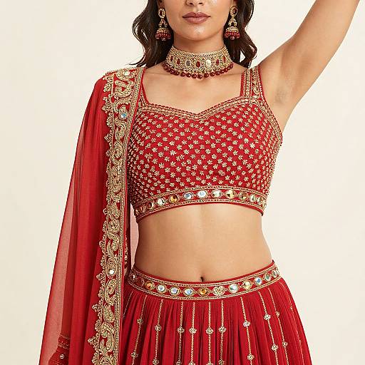 Close-Up of Lavani Dance Costume