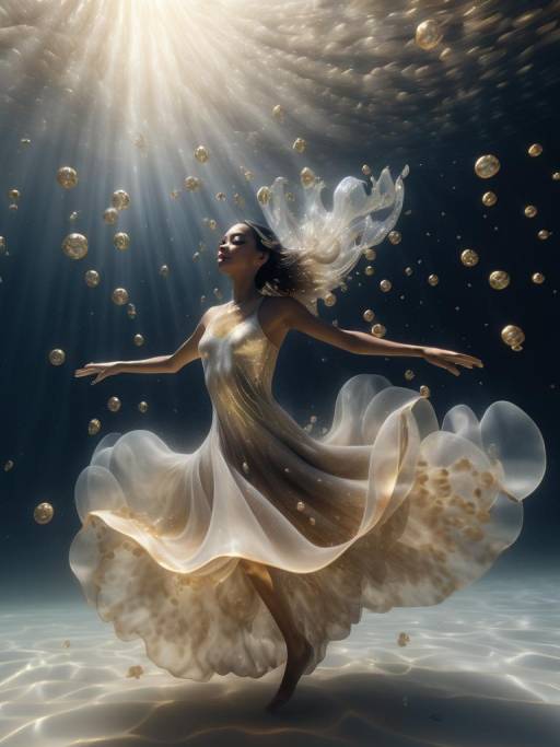 Dancer in a Magical Underwater Scene