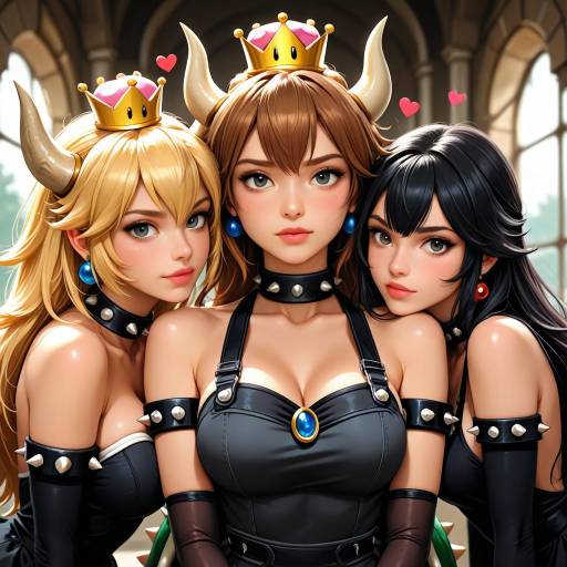 Bowsette and Friends: A Colorful Scene