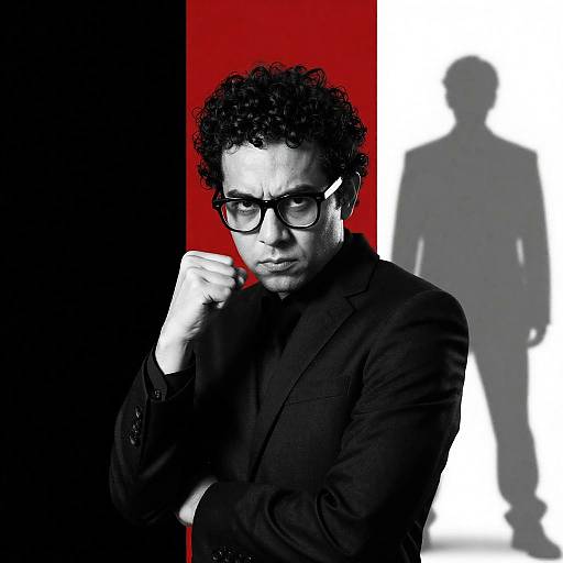 Dynamic Portrait of a Punching Man