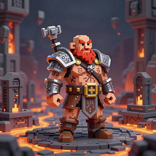 Braided Dwarf Warrior in Obsidian Temple