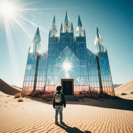 Child in Front of Crystal Cathedral in Desert Child in Front of Crystal Cathedral in Desert