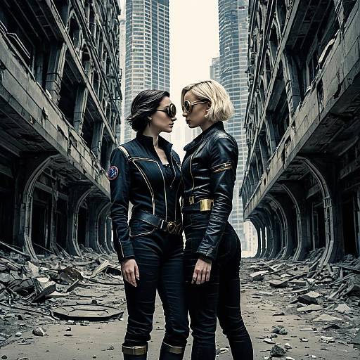 Futuristic Women in Abandoned Alien City