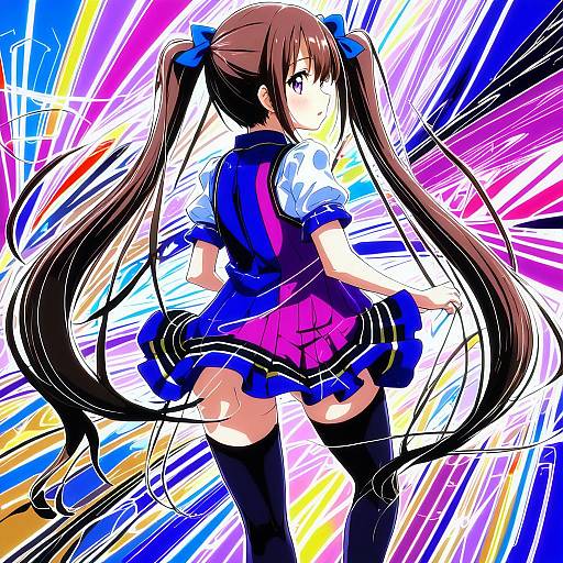 Illustration of Arisaka mashiro, ao no kanata no four rhythm in the style of Kenkou cross