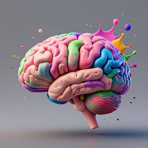 Vibrant Surreal Brain Explosion