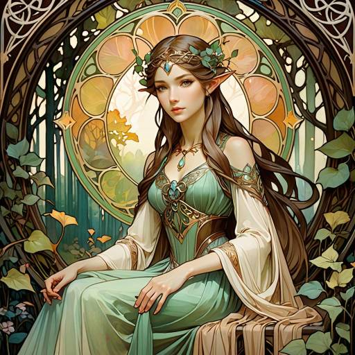 Sorrowful Elven Queen in Enchanted Glade