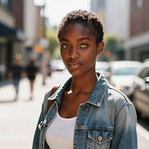 Black Girl with Captivating Hazel Eyes