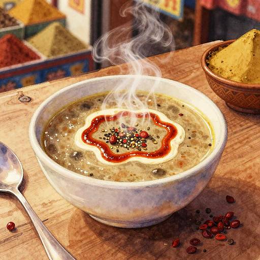 Vibrant Middle Eastern Soup Painting