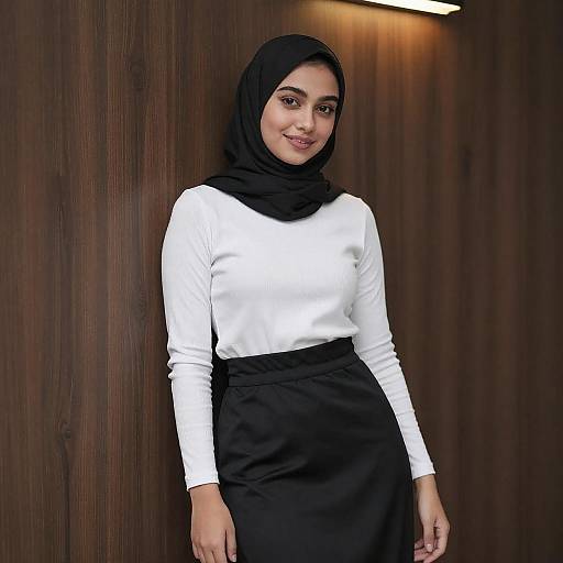 Young Woman in Elegant Hijab Outfit