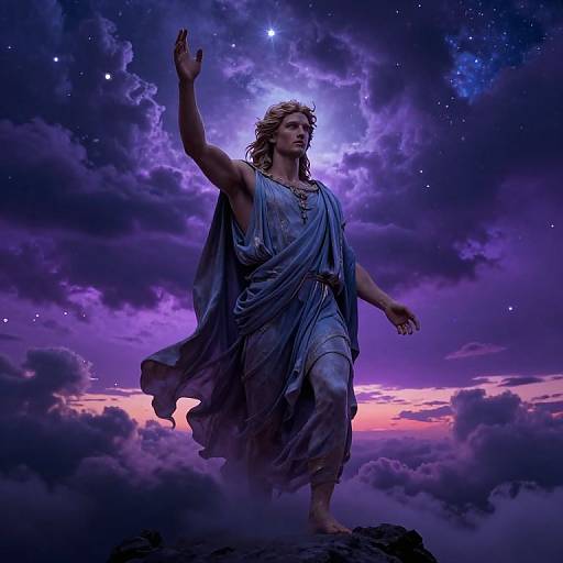 Ouranos Ancient Sky God in Twilight