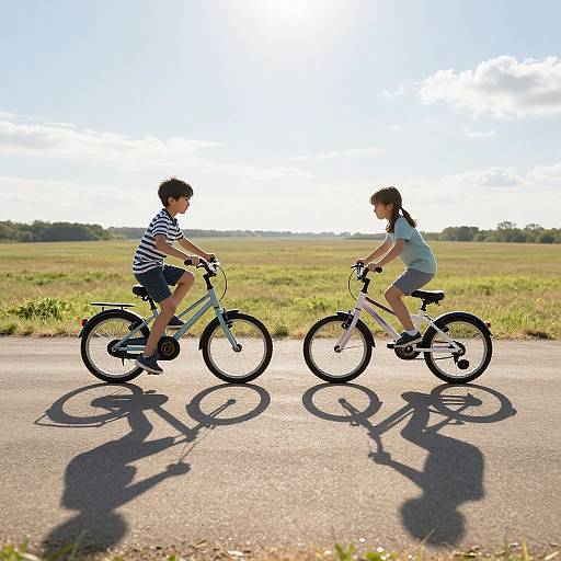 Children's Bicycles with Surreal Shadows