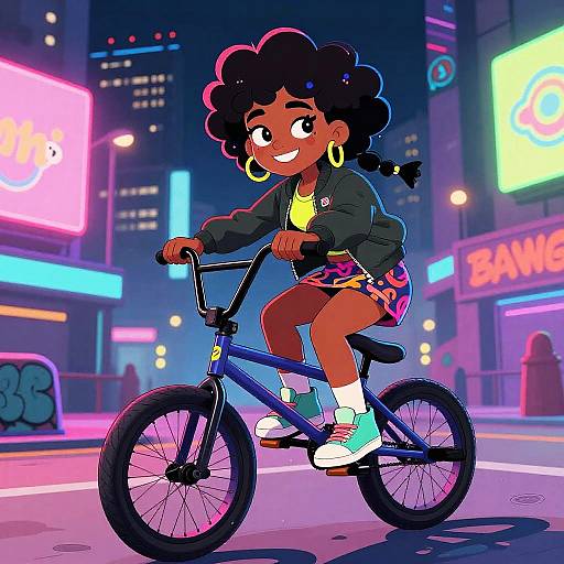 Neon BMX Antihero in Urban Night