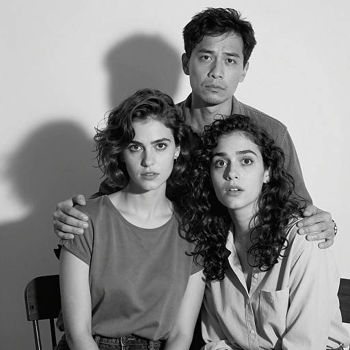 Black and White Portrait of Three Adults